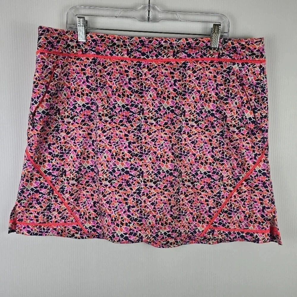 Lady Hagen bright colored geometric print golf skort Size 16